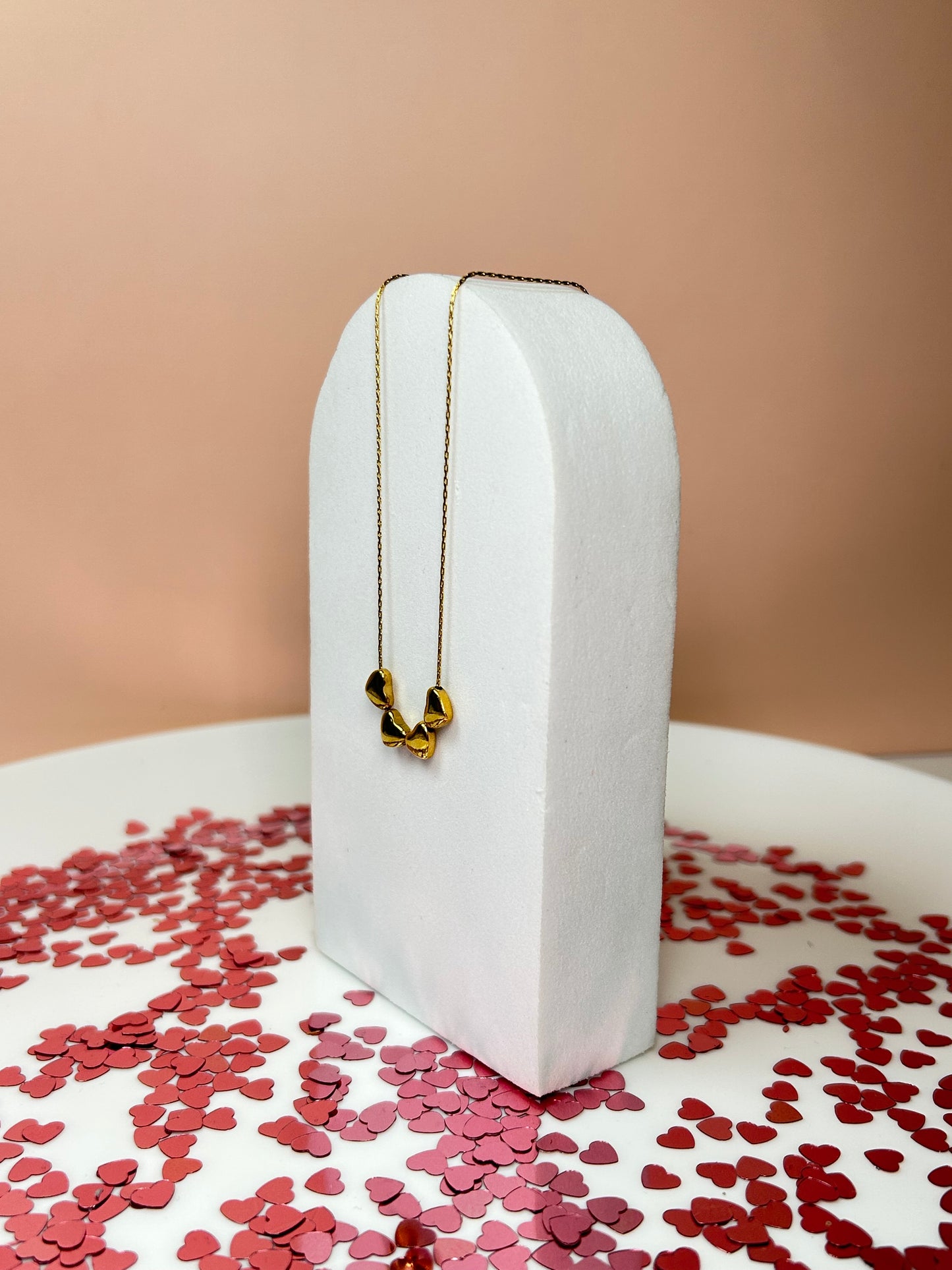 Collar quadruple corazon golden