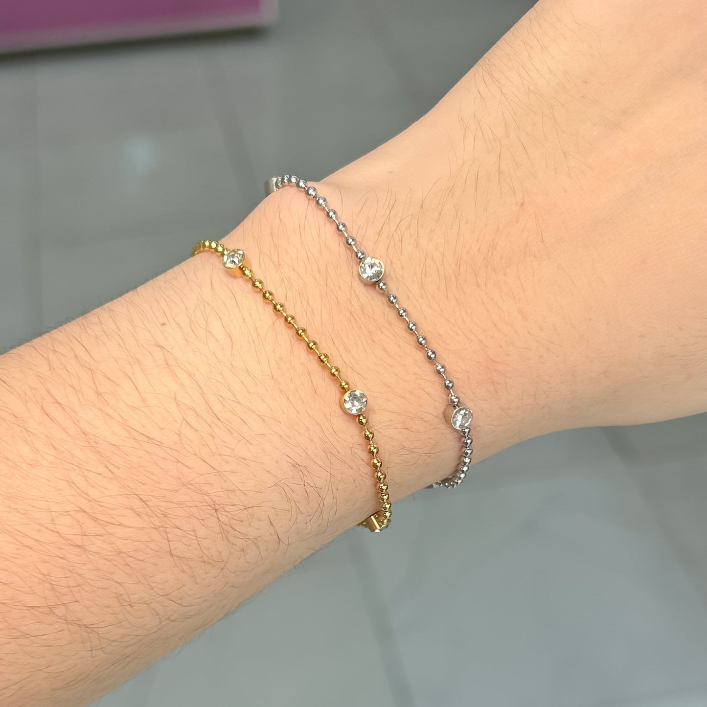 Pulsera Bubble Diamond Plata