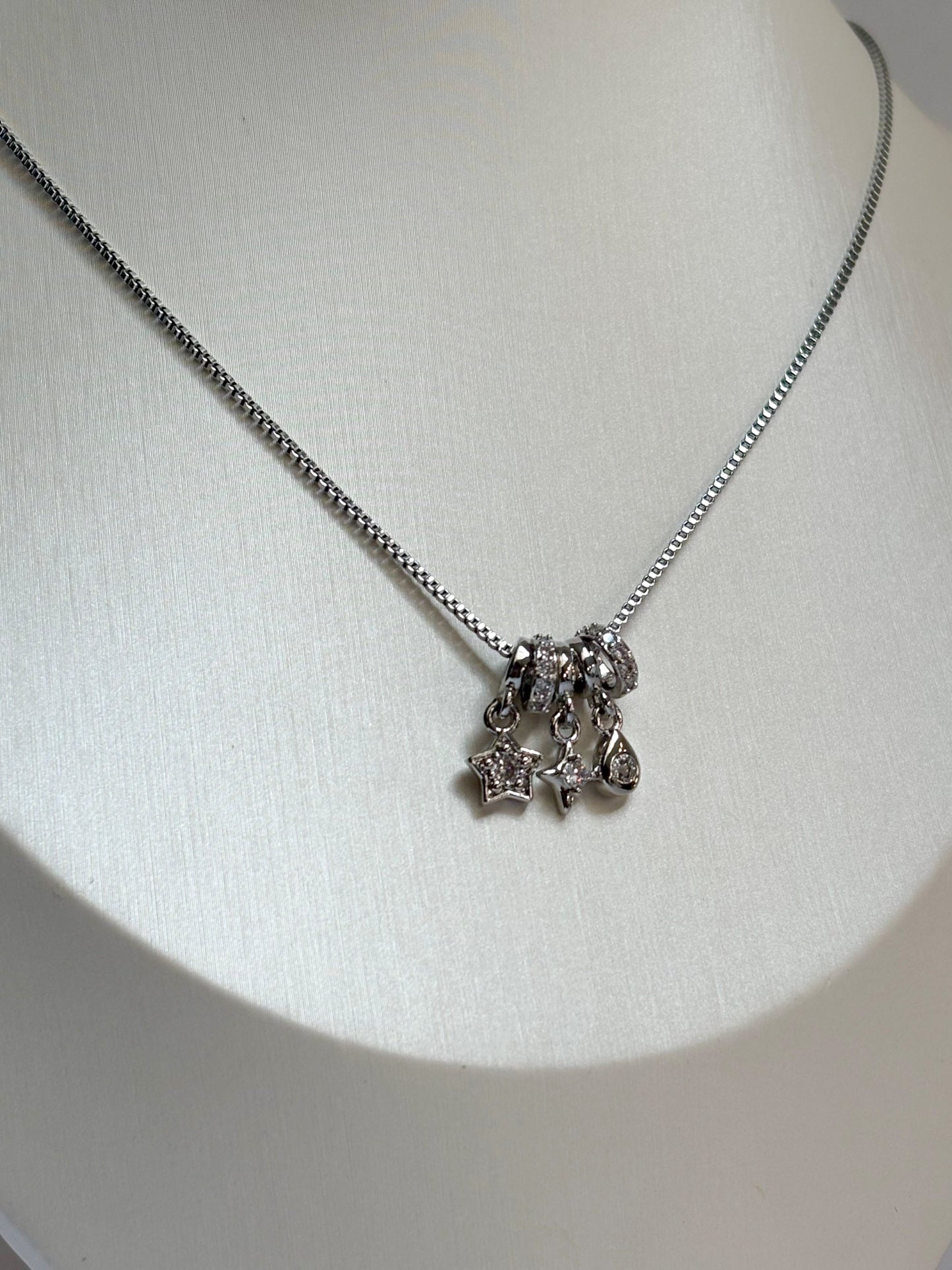 Collar plata con charms minis