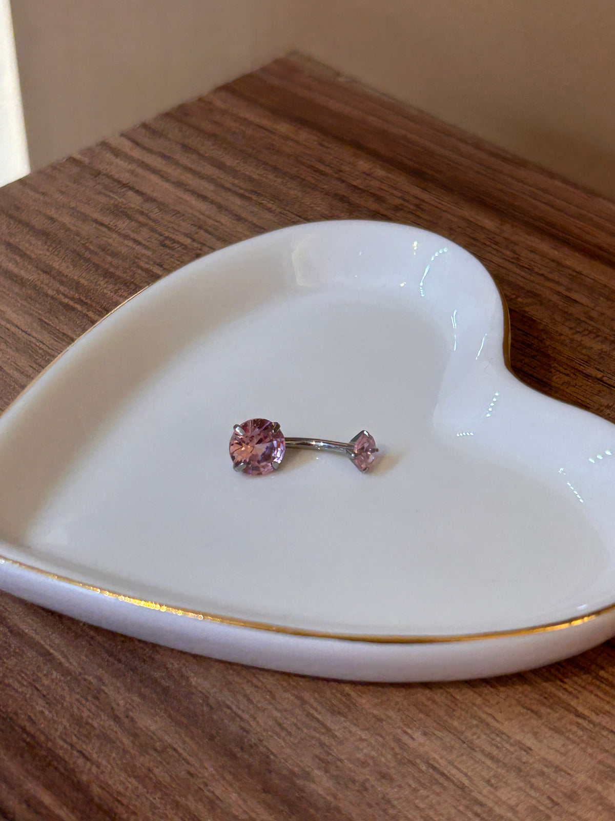 piercing ombligo diamante acero