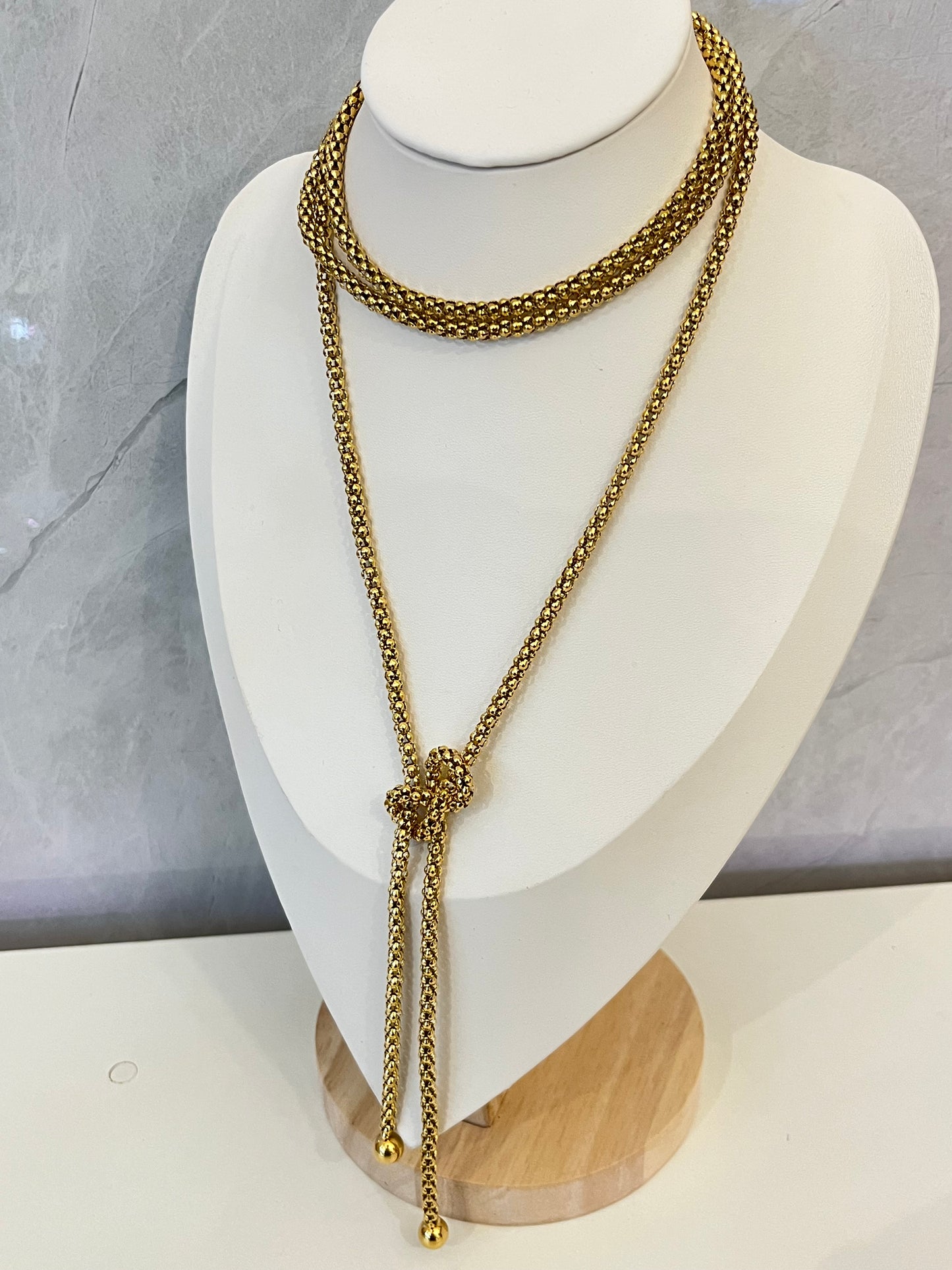 Collar Corbatero Cadena Dorado