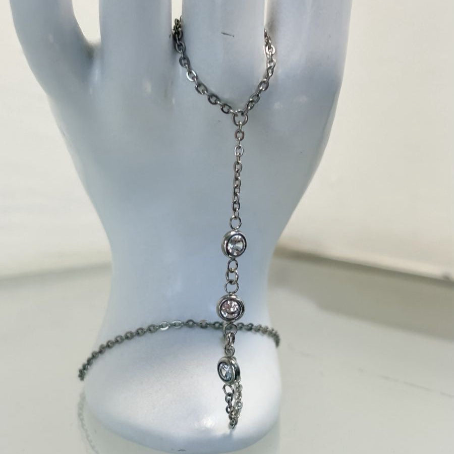 Pulsera & Anillo Diamonds Plata