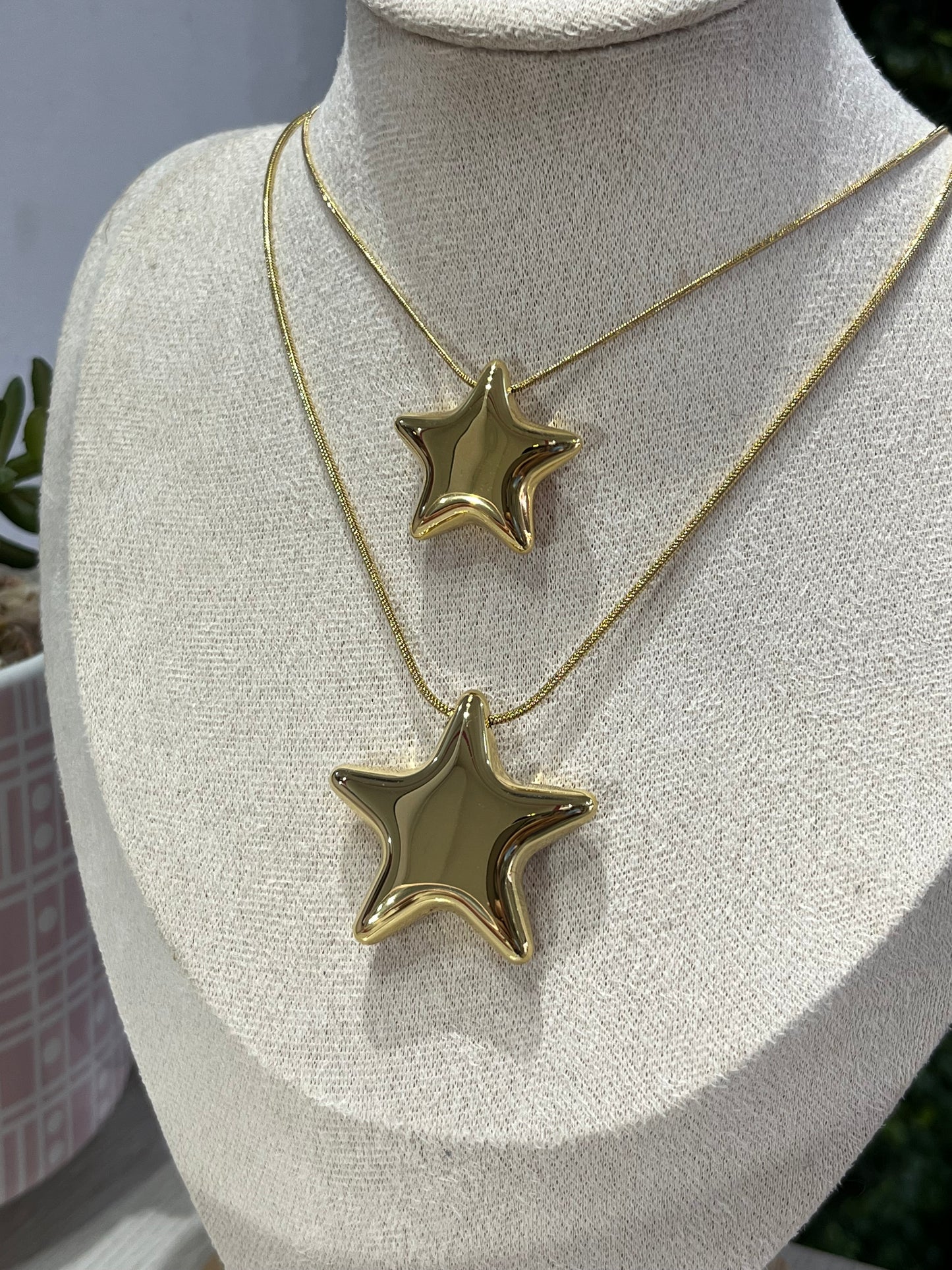 Collar Estrella Xl Globo Dorado