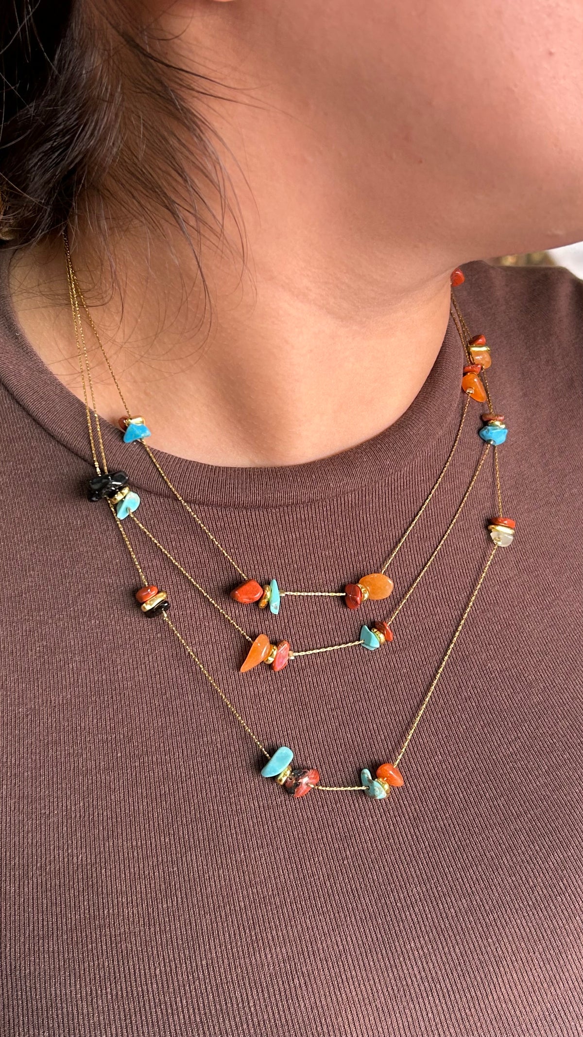 Collar triple piedras