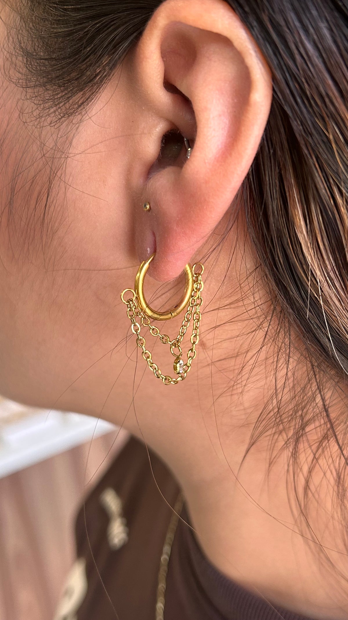 Aretes Chain & Shine