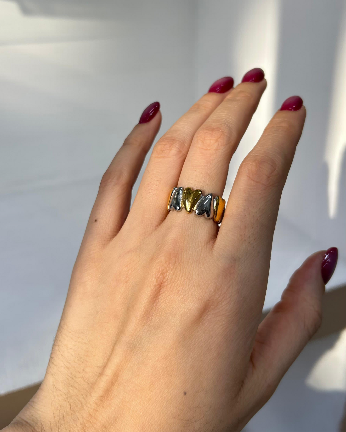 Anillo Heart Bicolor