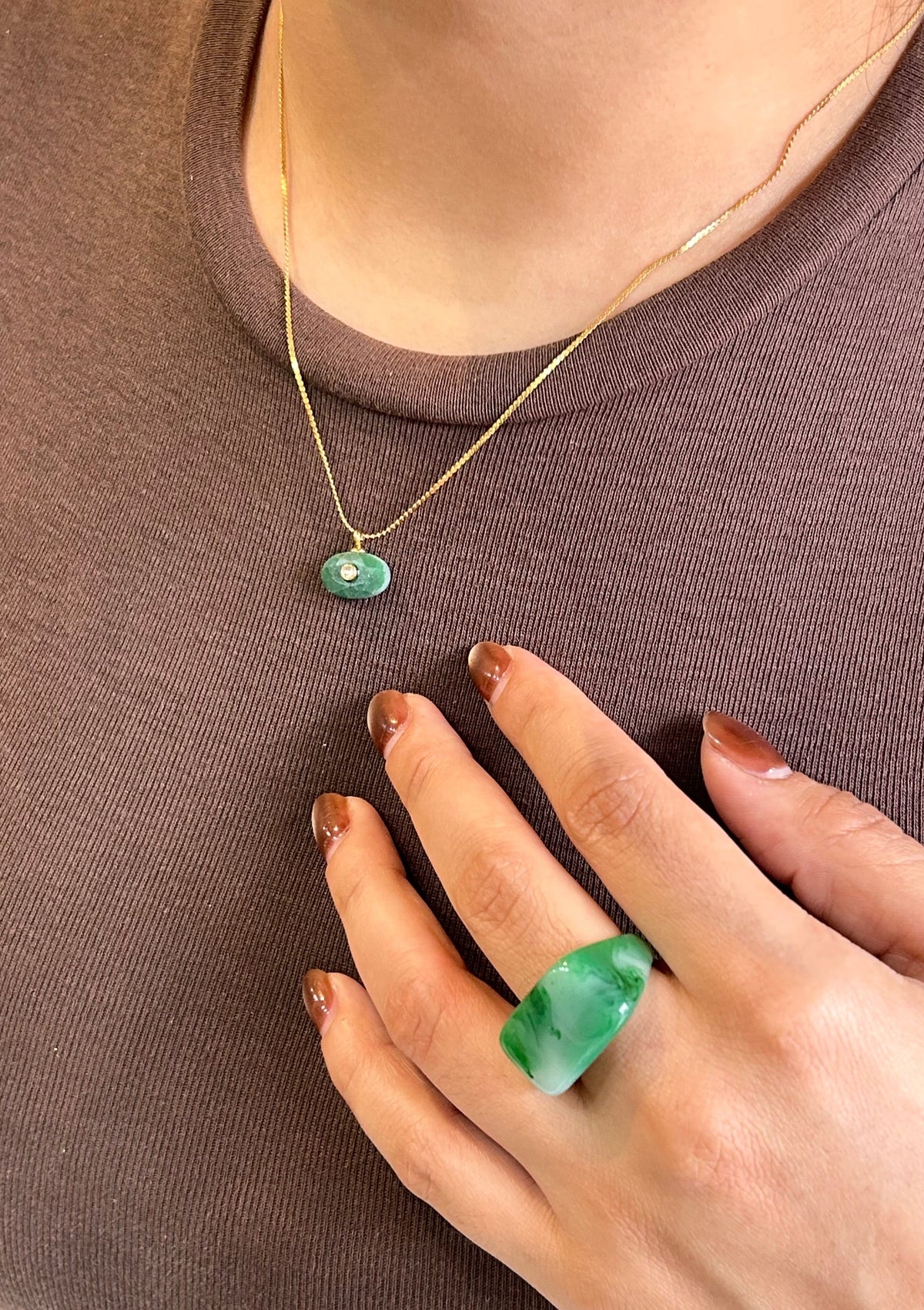 Collar piedra mini verde blim