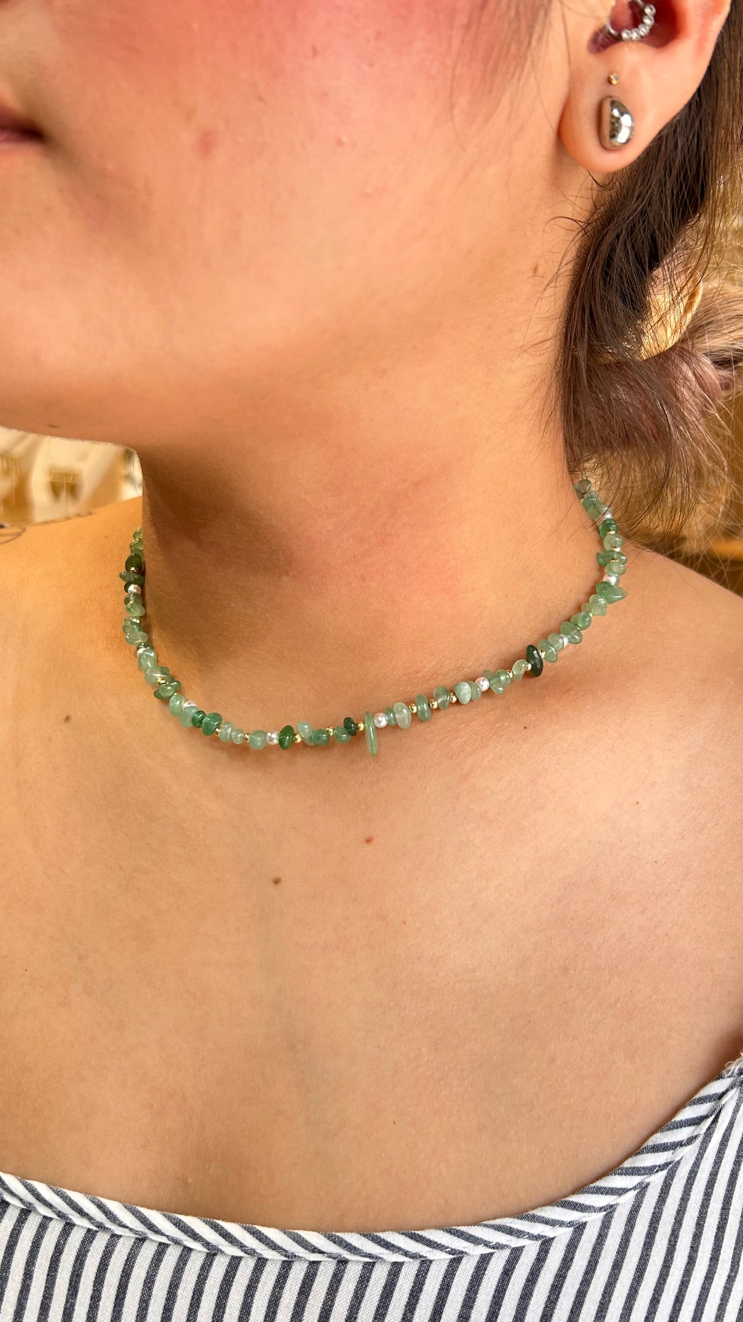 Collar piedras hermosas verde