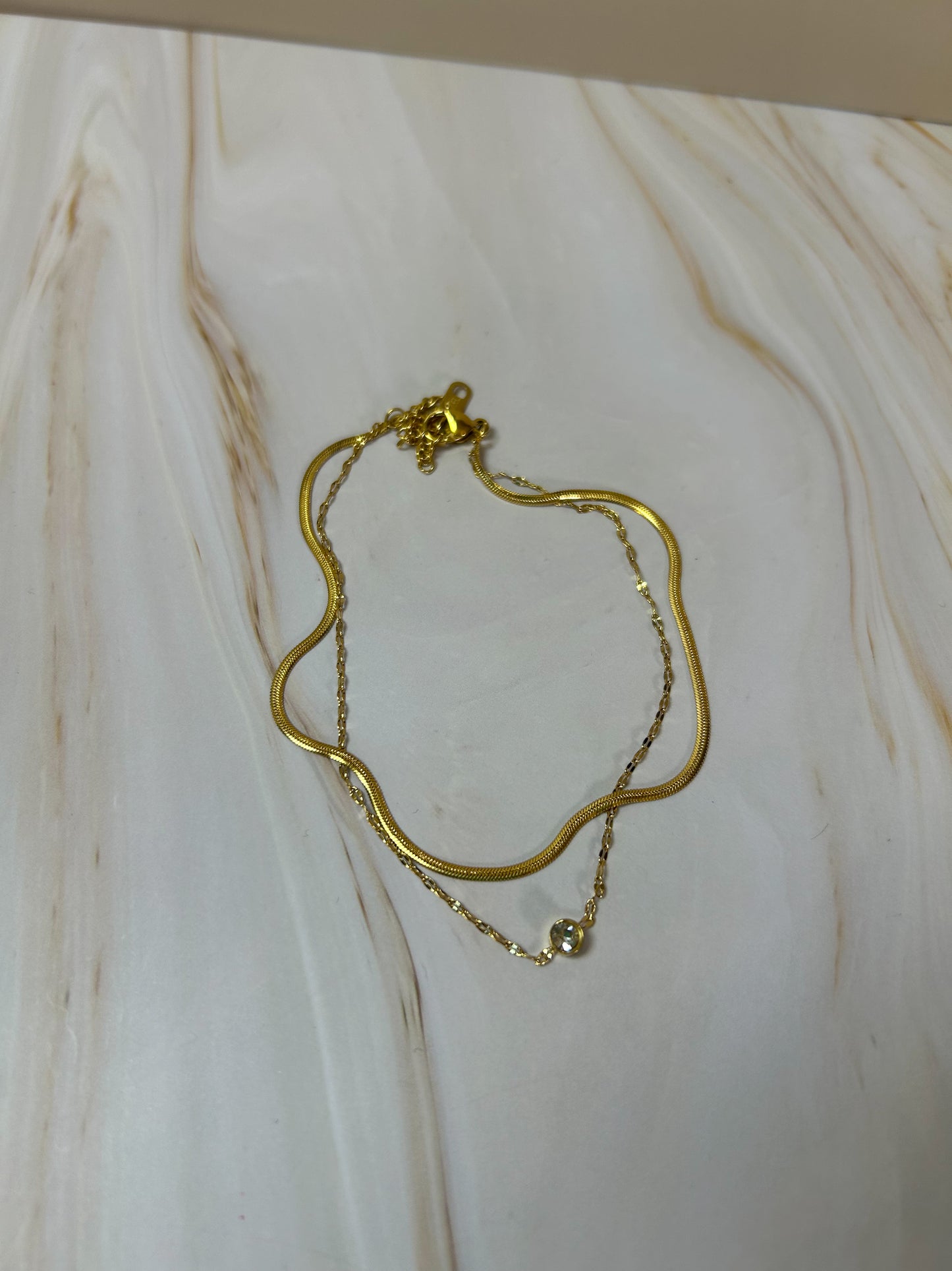 Tobillera Brillo dorado