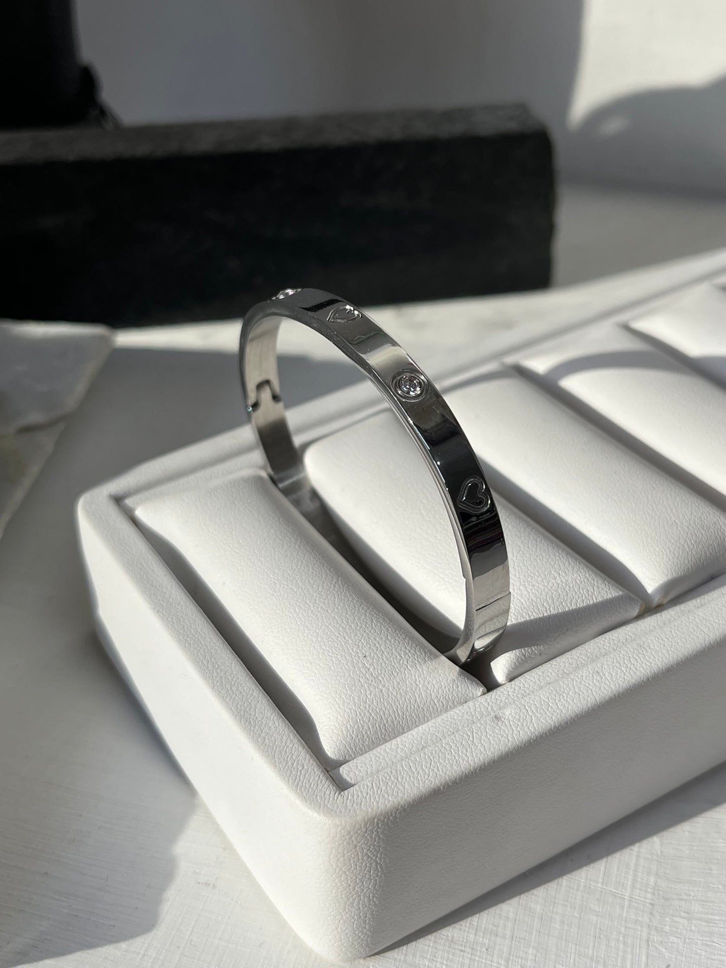 Brazalete Heart Diamond Plata