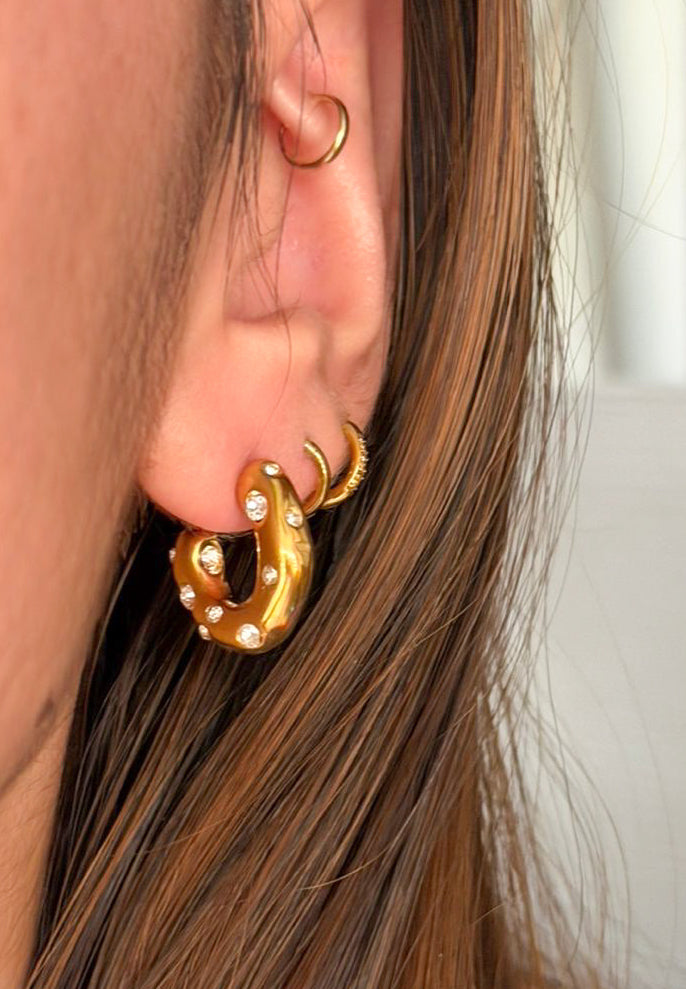Aretes brillito dorado