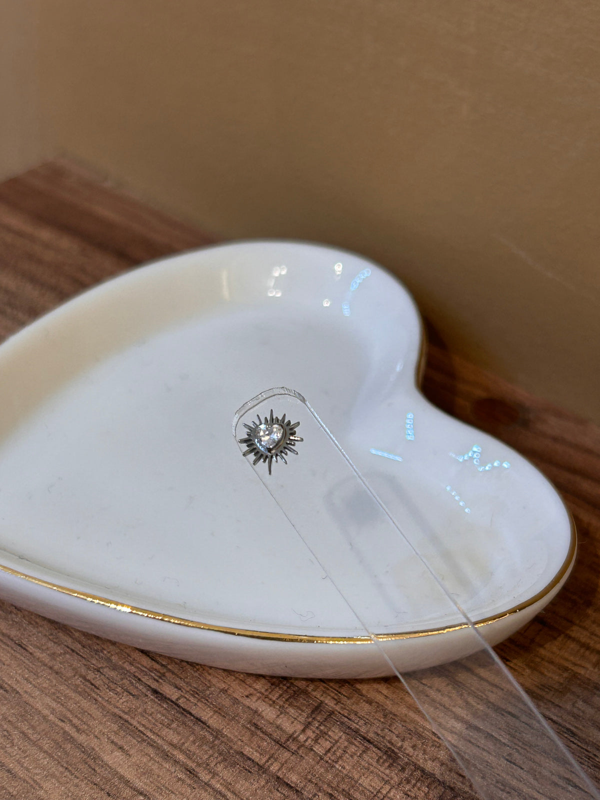 piercing corazón plata