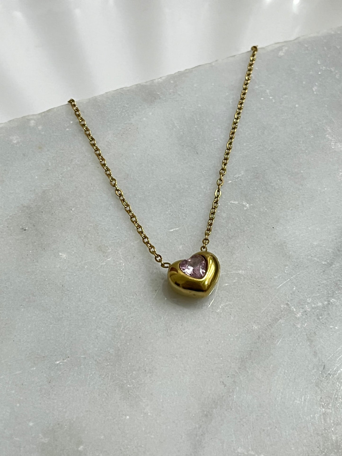 Collar heart rosa