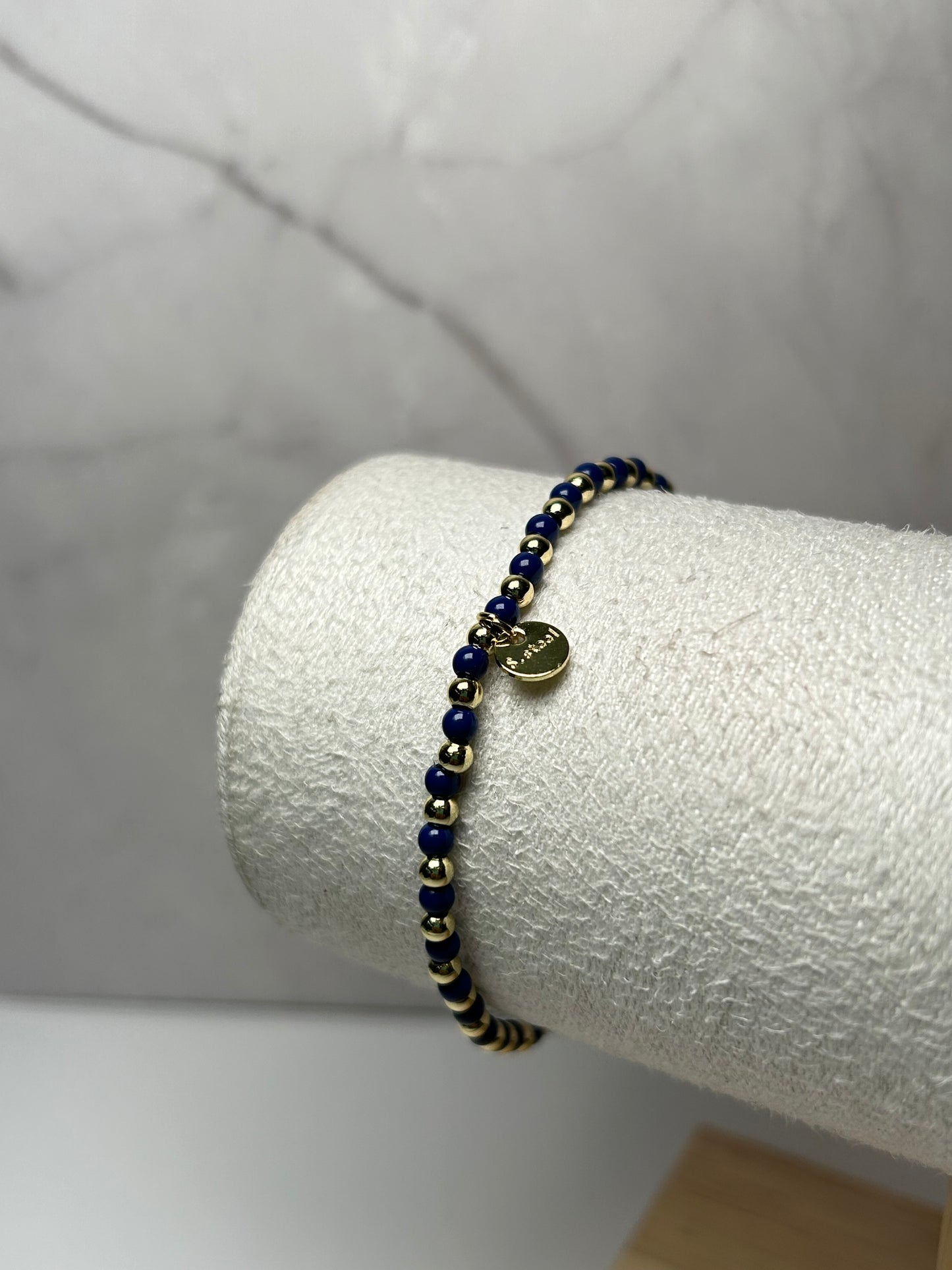 Pulsera bolitas navy blue