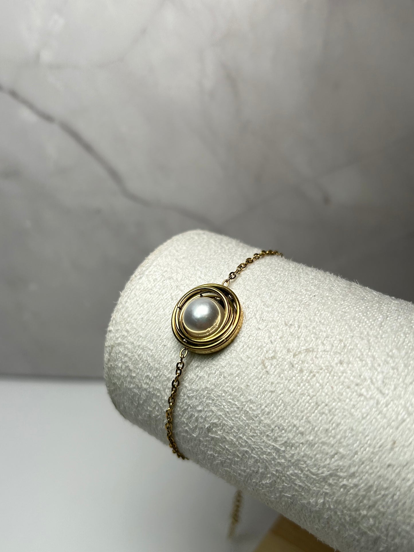 Pulsera perla centrada
