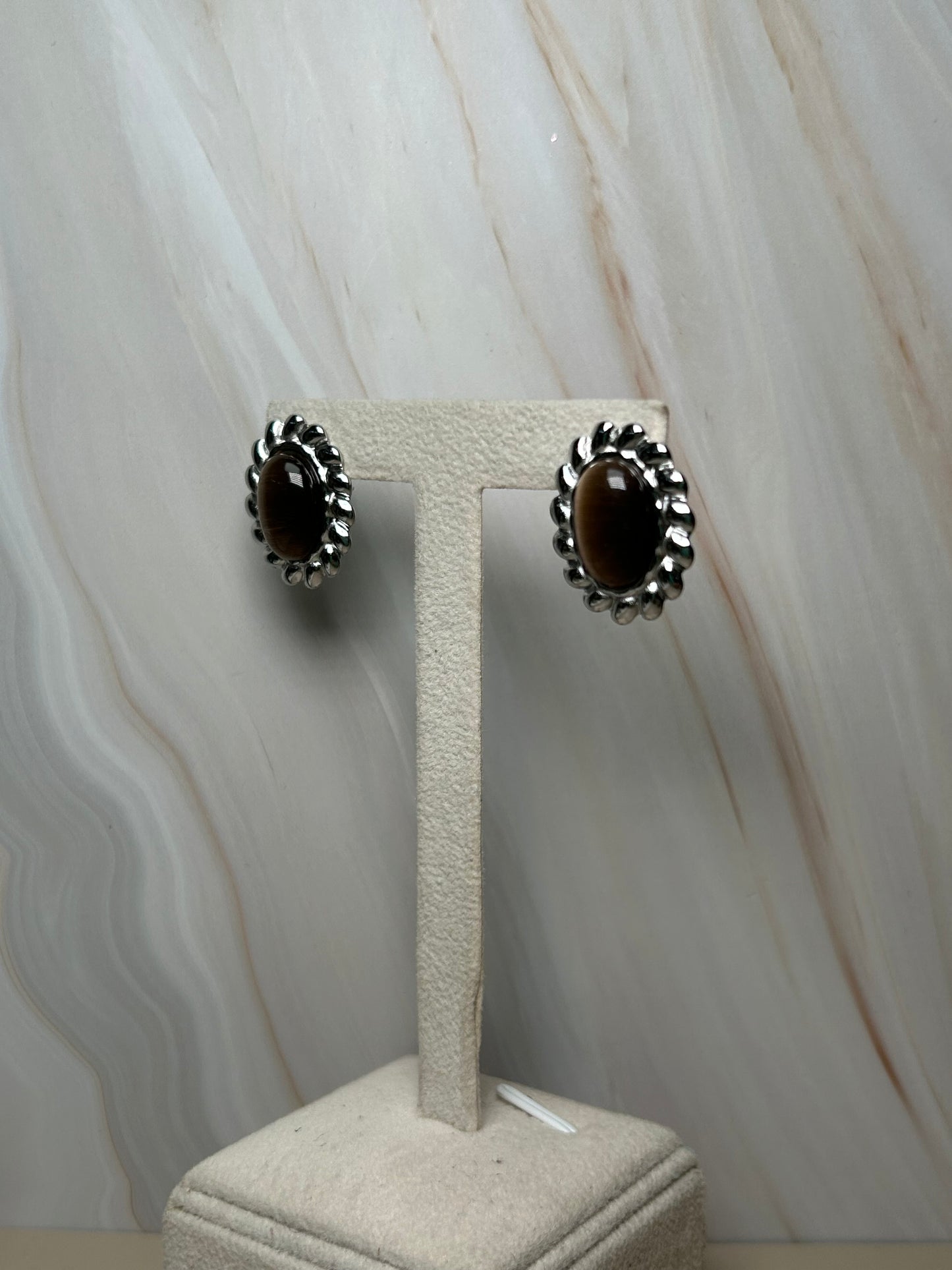 Aretes café silver