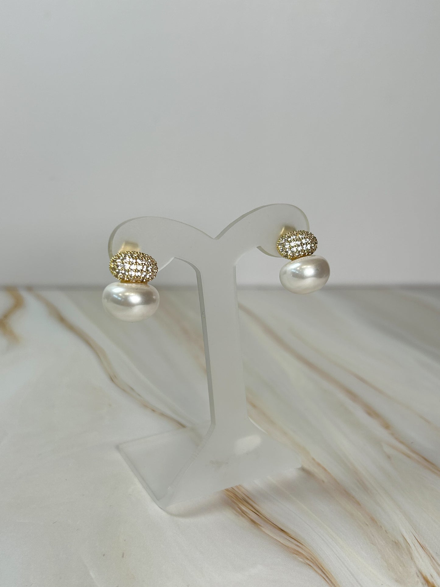 Aretes gota doble golden