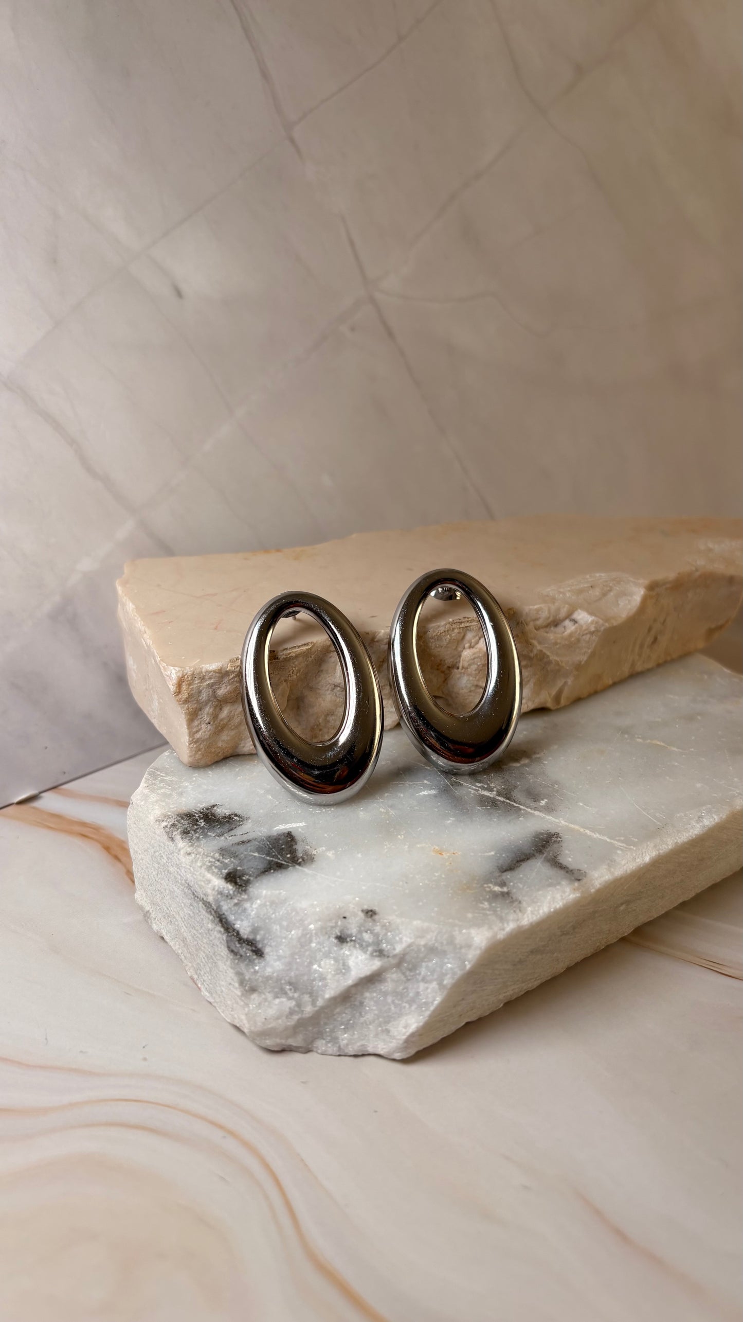 Aretes óvalo plata