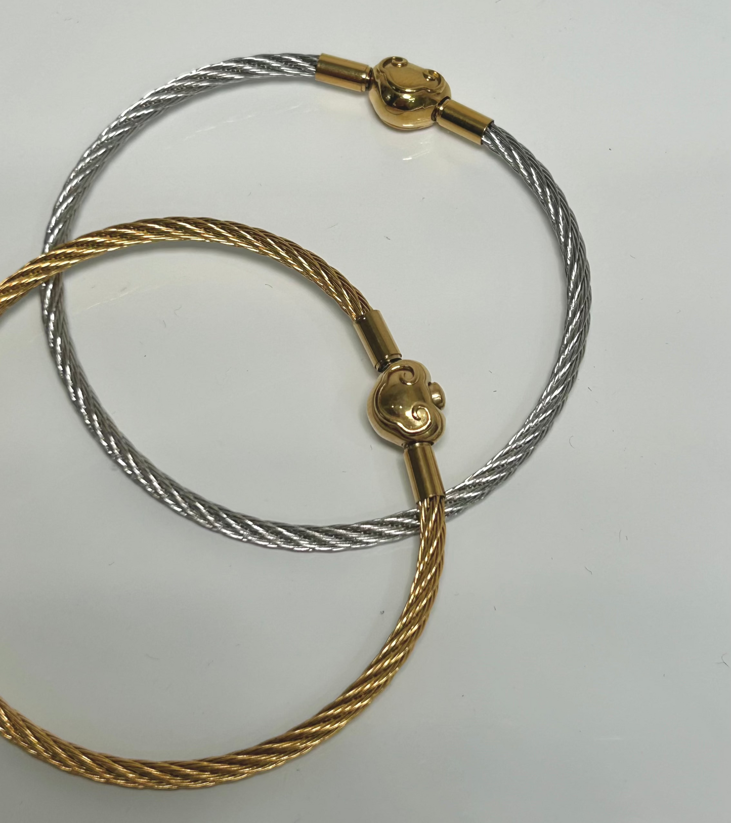 Brazalete clip heart bicolor