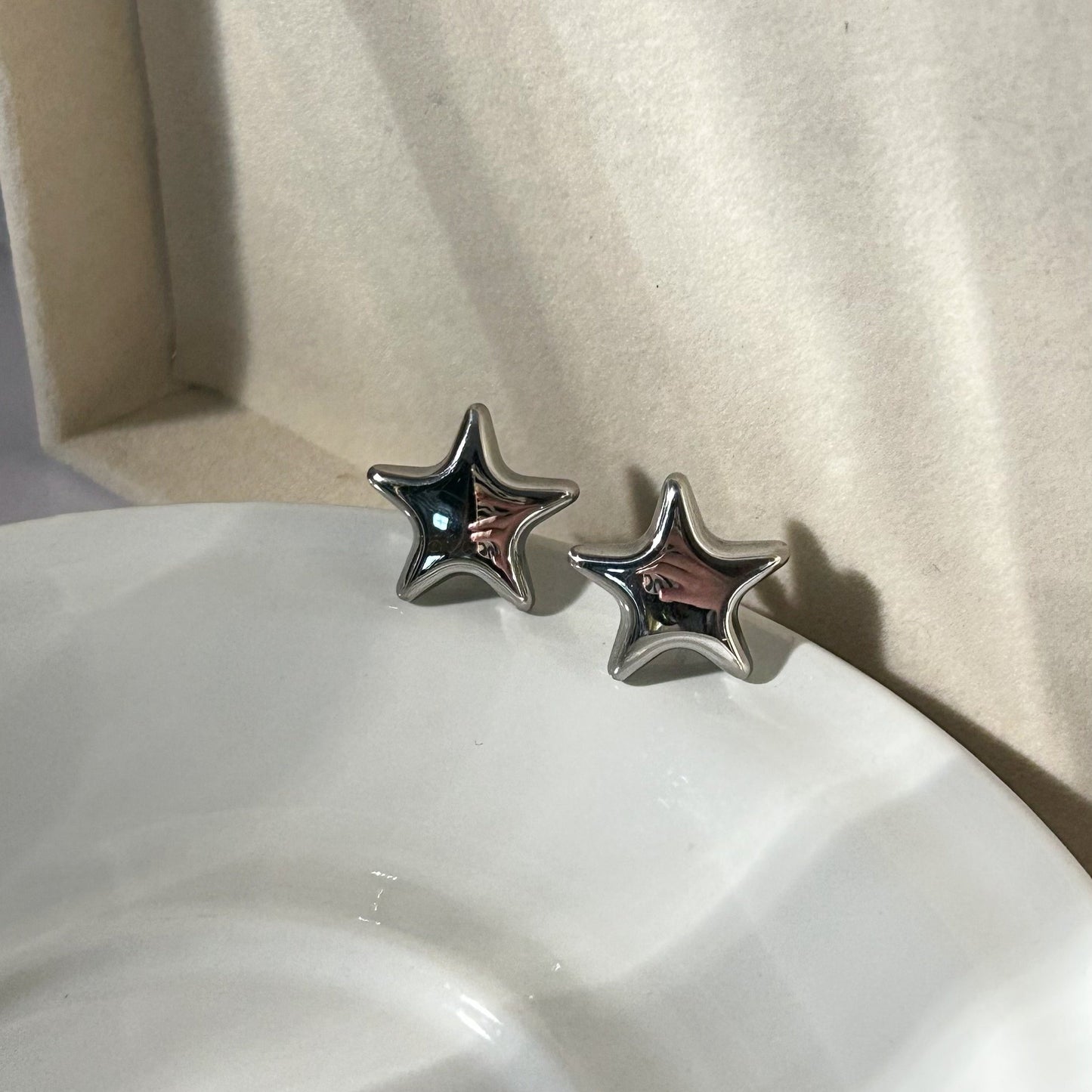 Aretes Estrella Globo Plata
