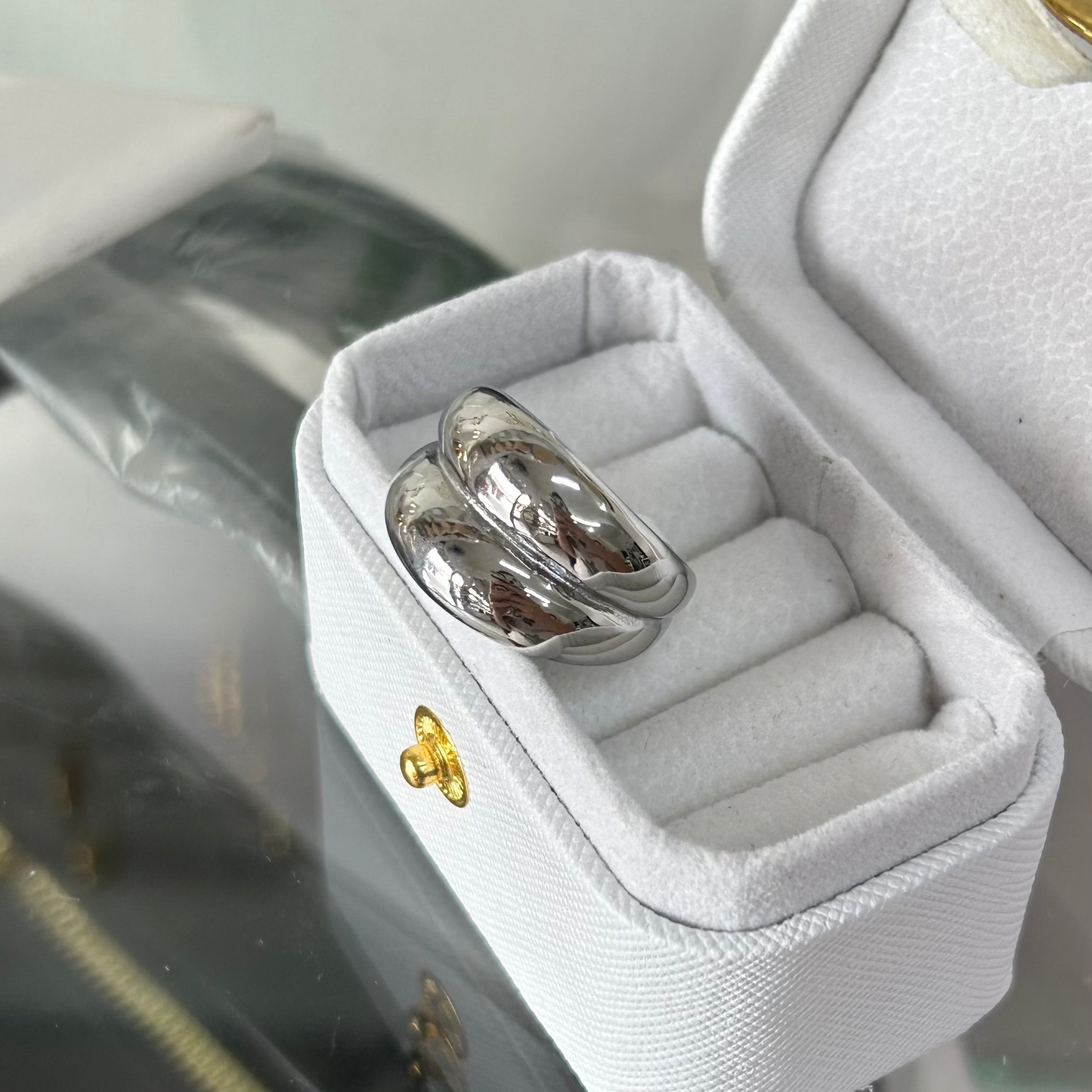 Anillo Double Celine Silver