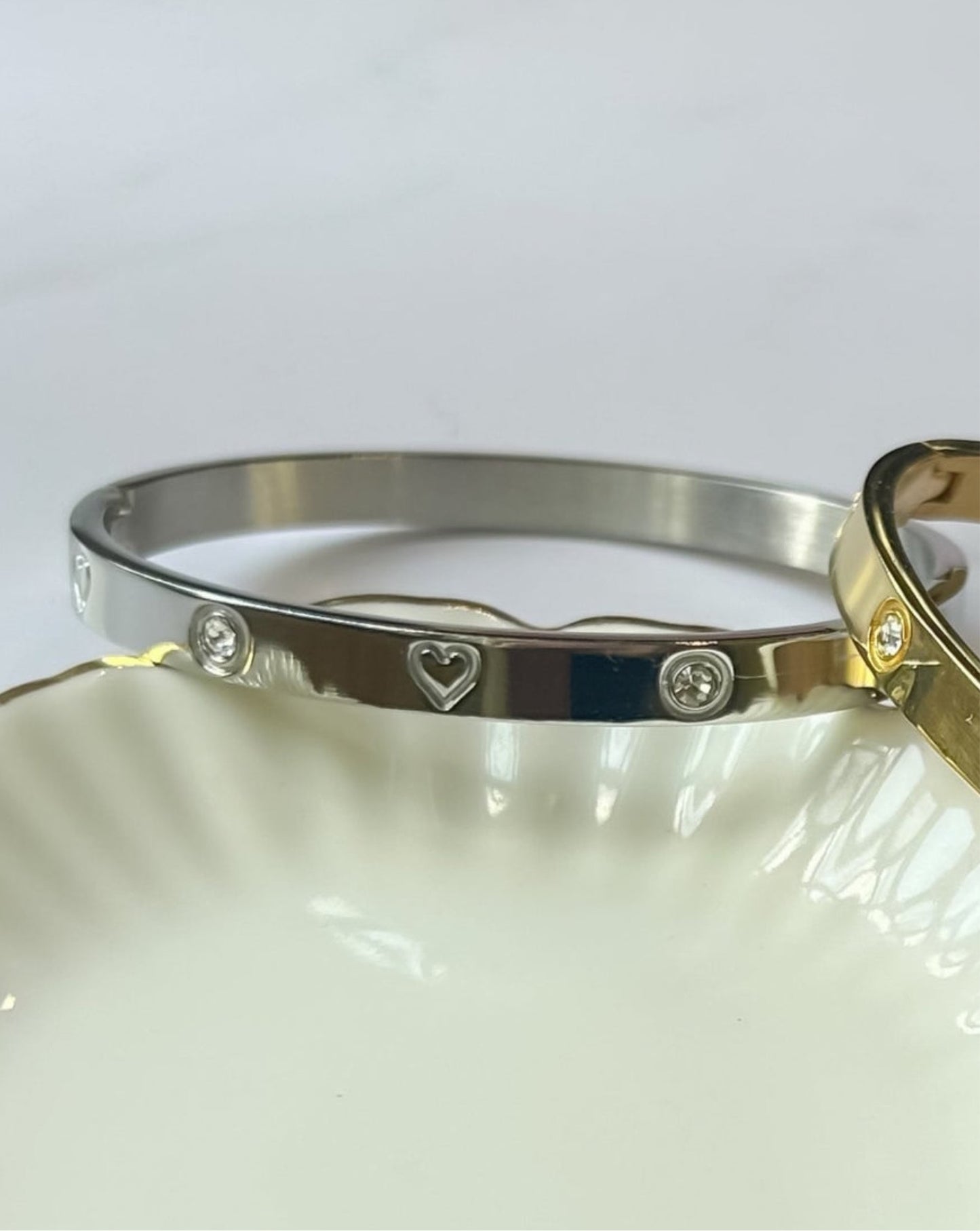 Brazalete Heart Diamond Plata