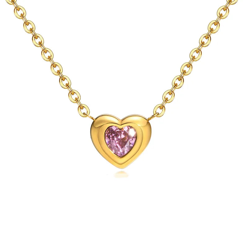 Collar heart rosa