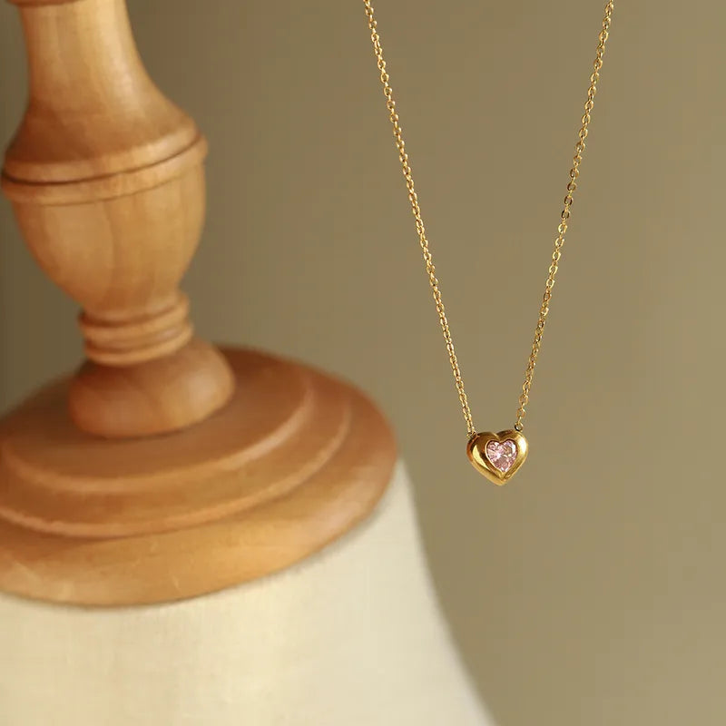 Collar heart rosa