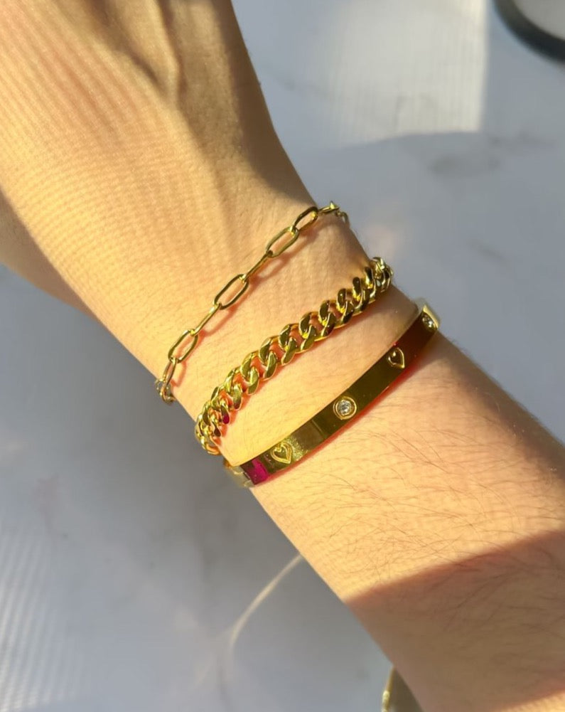 Brazalete Heart Diamond Plata