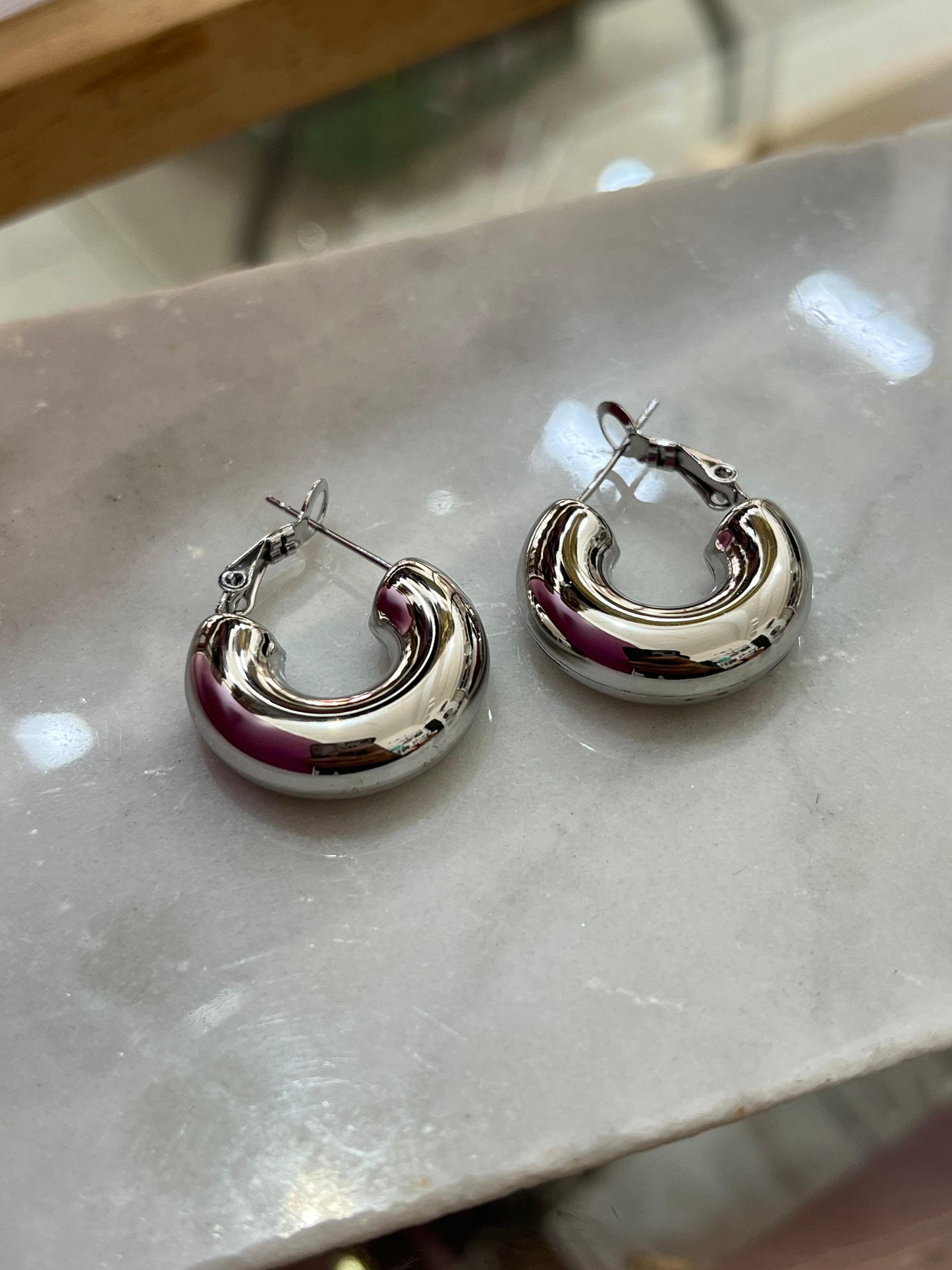 Argollas Sira Clip Silver