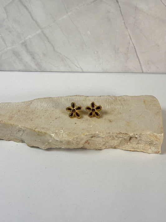 Aretes flowers dorada