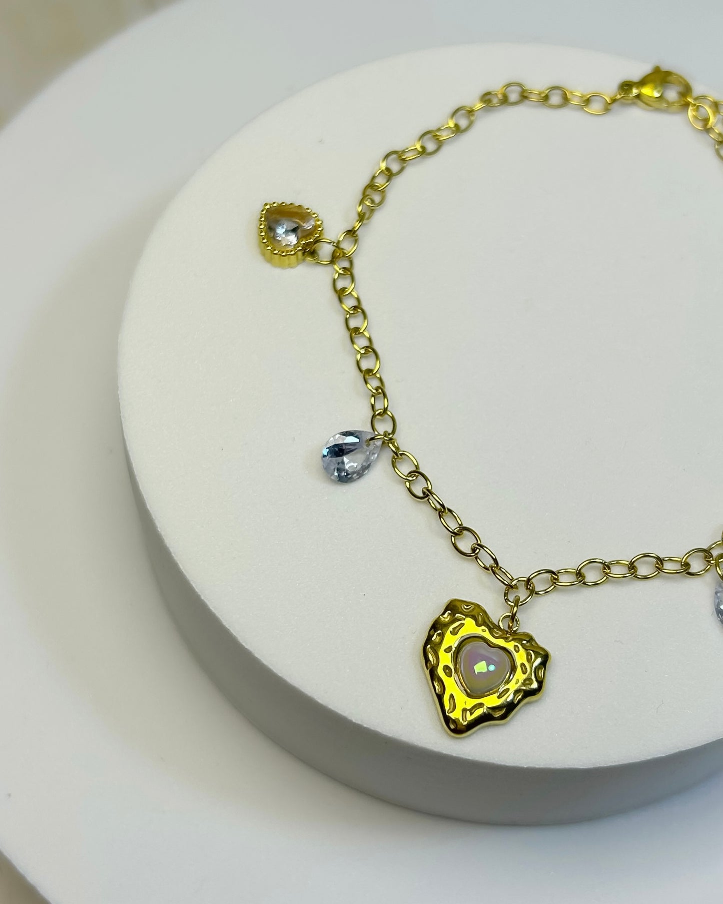Tobillera White Heart