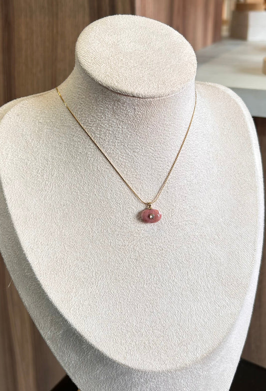 Collar gema mini rosa
