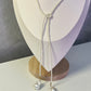 Collar Corbatero Perlas Blanco