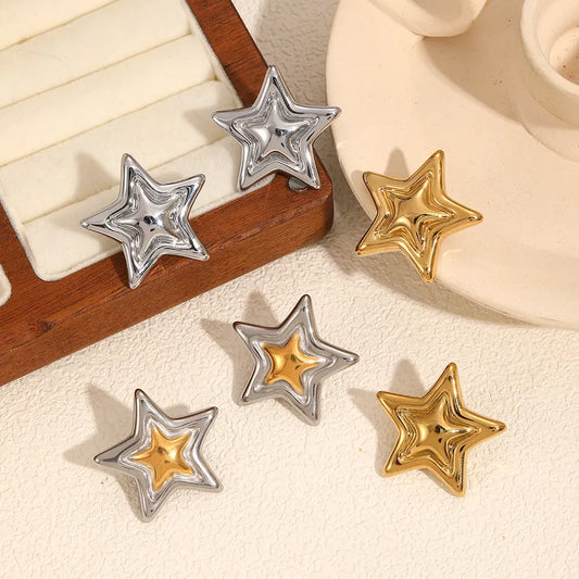 Aretes Maxi Estrella Plata