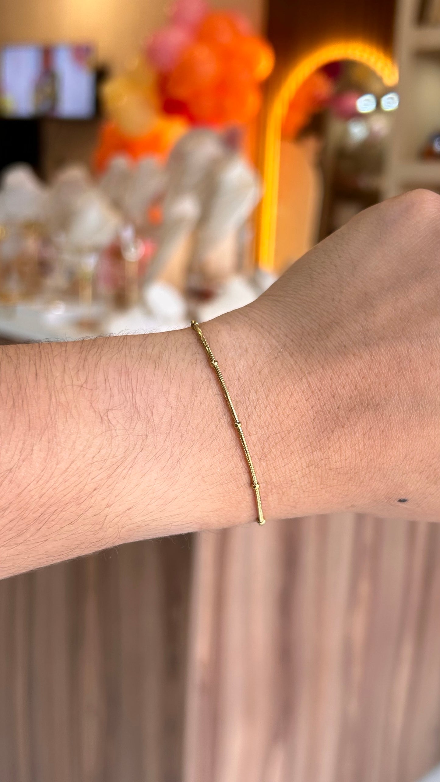 pulsera basica balines mini dorada
