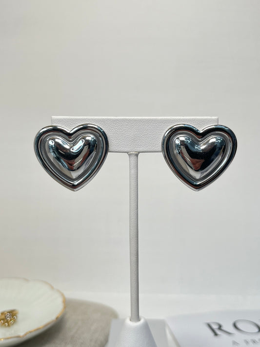 Aretes Corazon Plata
