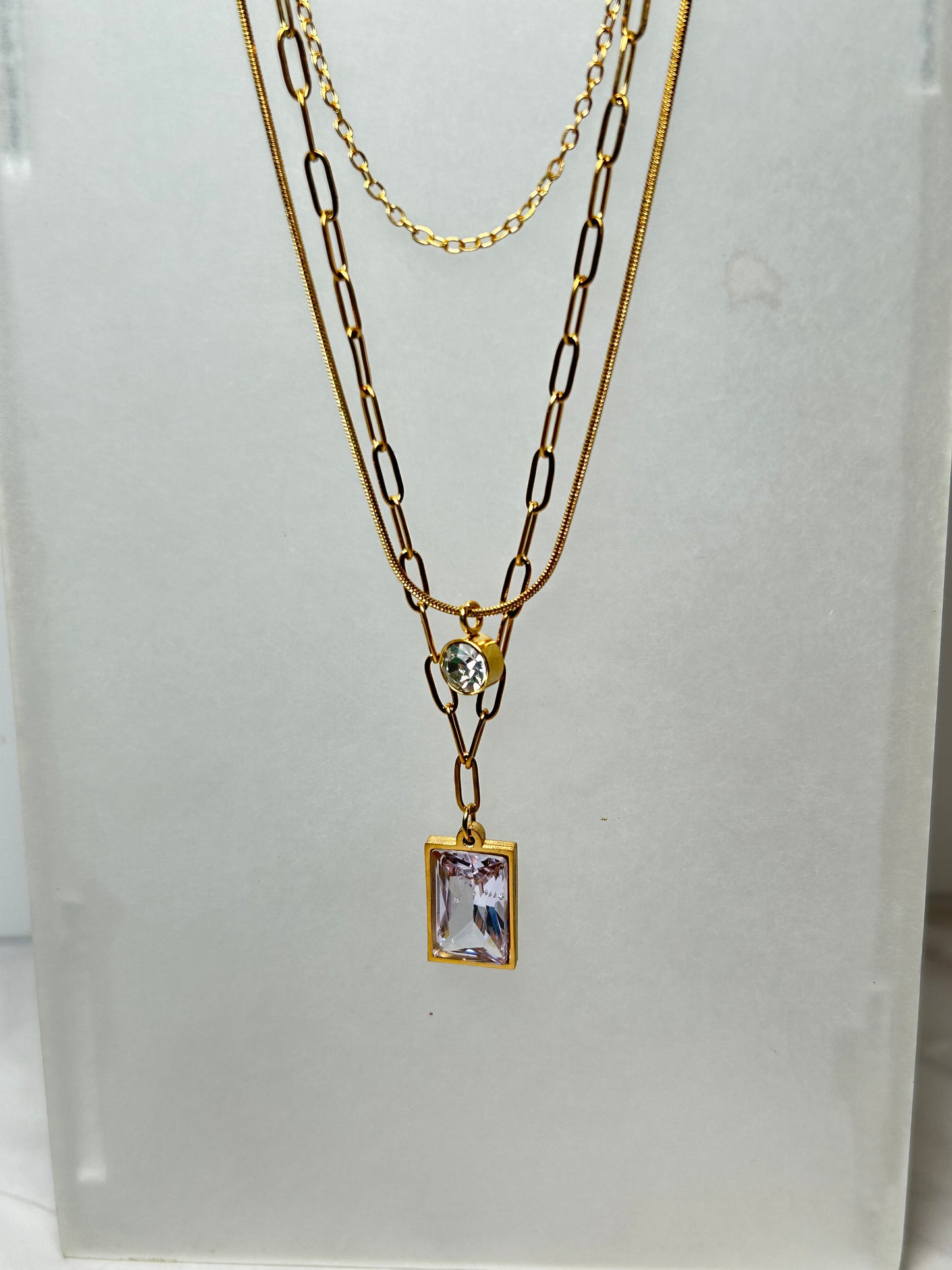 Collar & Aretes trio brillante