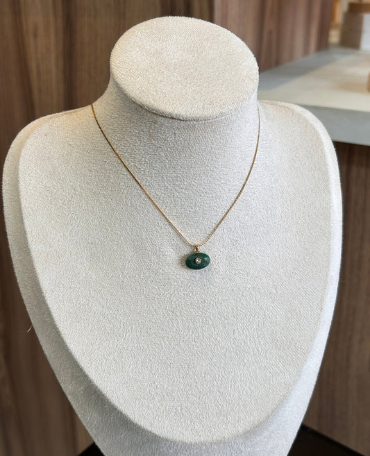 Collar gema mini verde