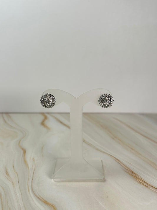 Aretes circular brillantes plata