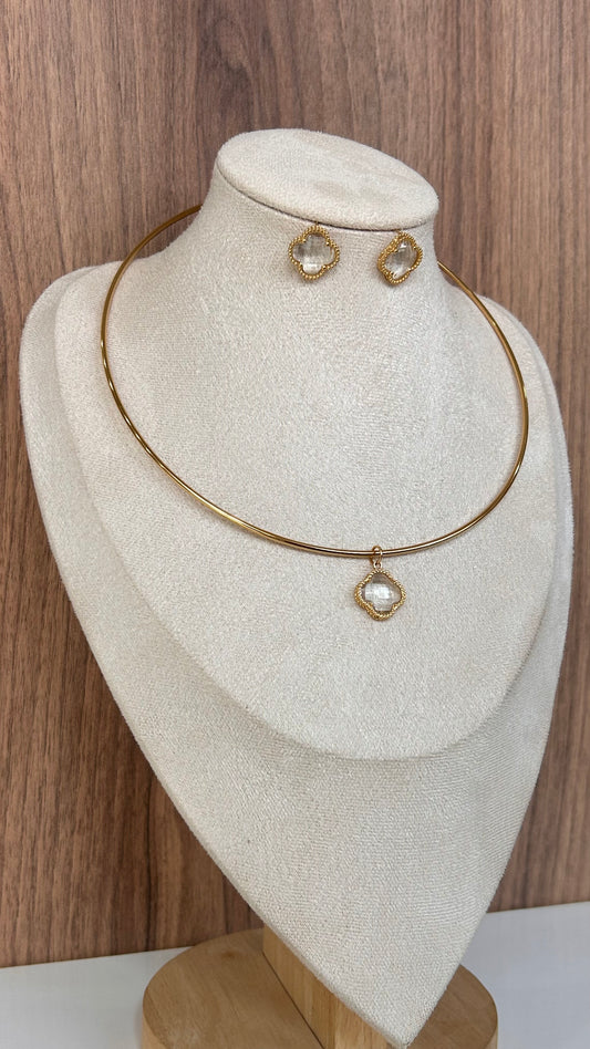 Collar & Aretes rigido vc transparente