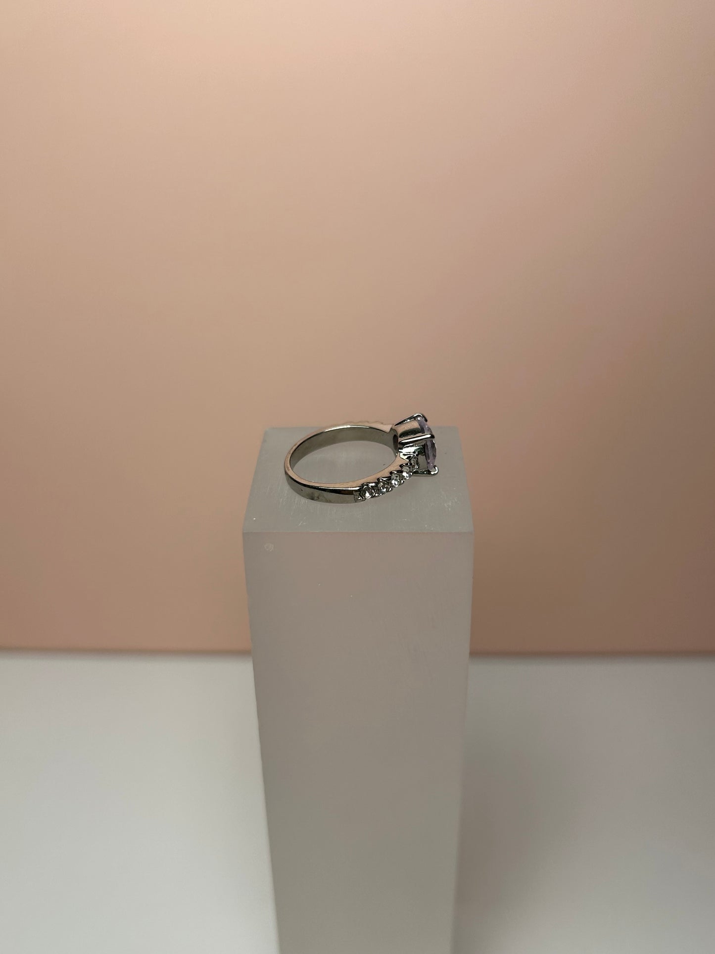 Anillo cristal blanco silver