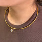 Collar regido dorado piedra gota