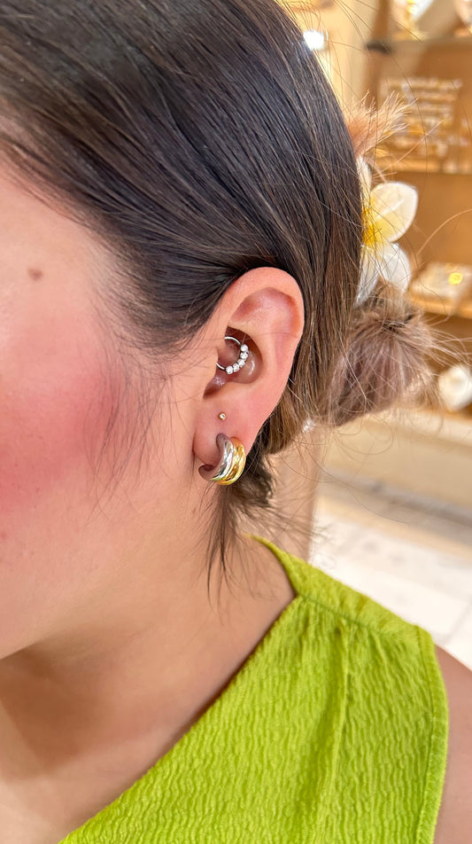 Arete doble mini bicolor
