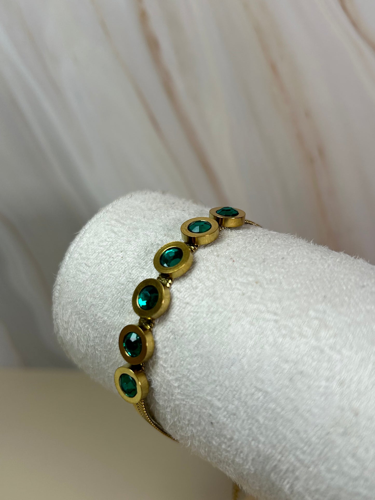 Pulsera ojo de gato verde