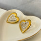 Aretes corazon bicolor