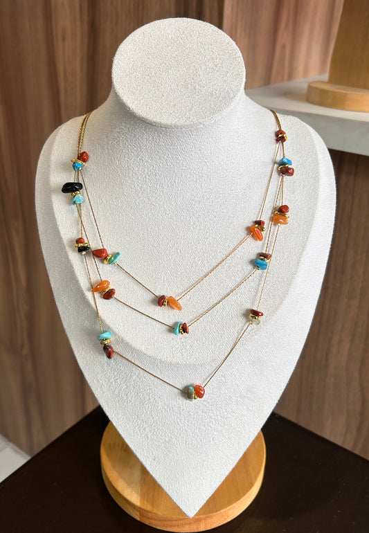 Collar triple piedras