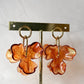Aretes flor acrílico marrón