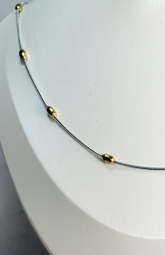 Collar basica balines bicolor