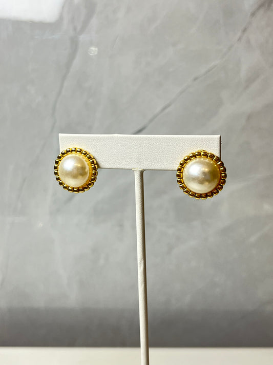 Aretes Perla Dorado